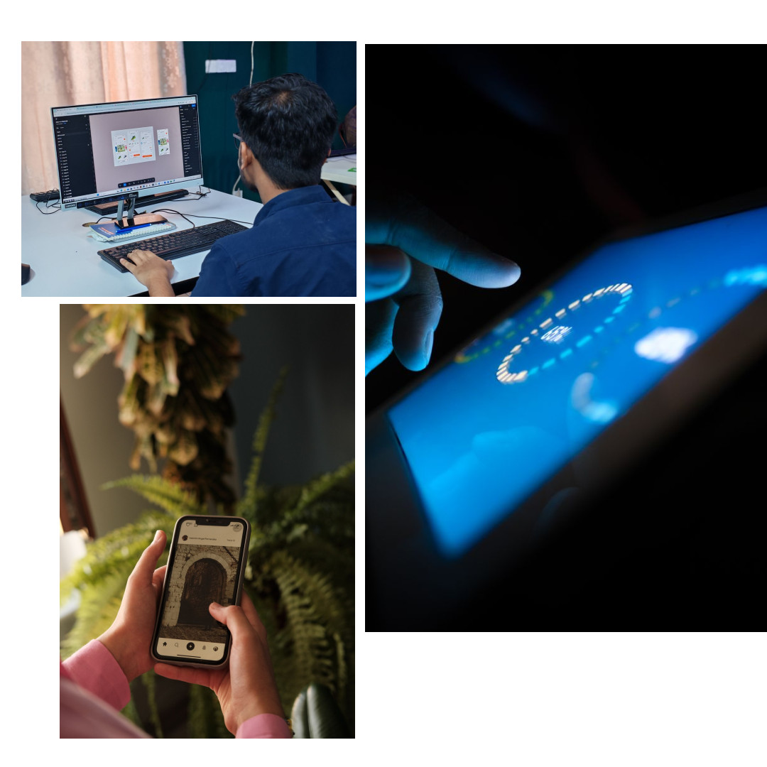 Desainer menyusun tampilan tiap layar aplikasi di komputer