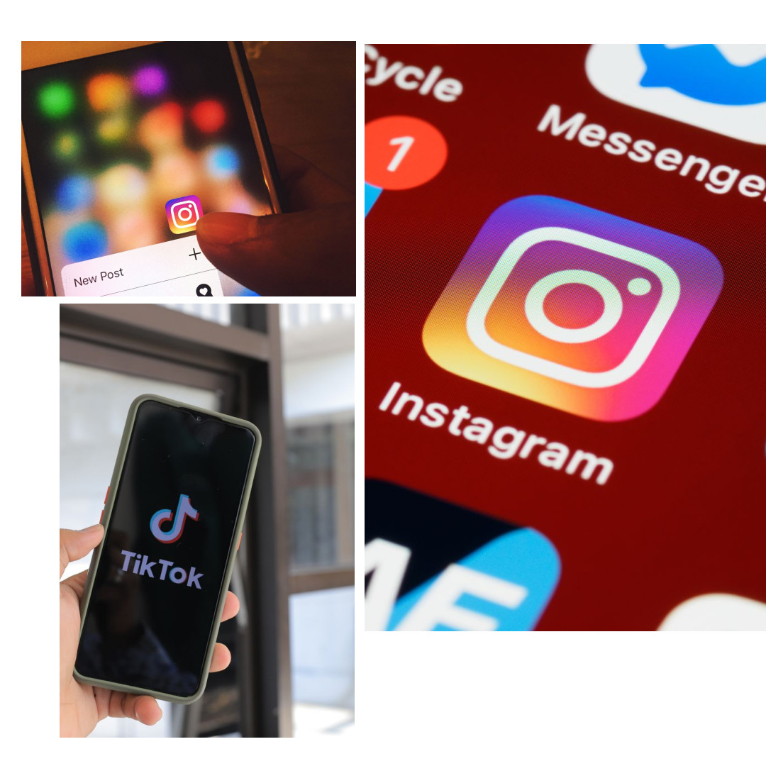 Komentar dan pesan masuk dari Instagram, Messenger, dan TikTok di layar ponsel